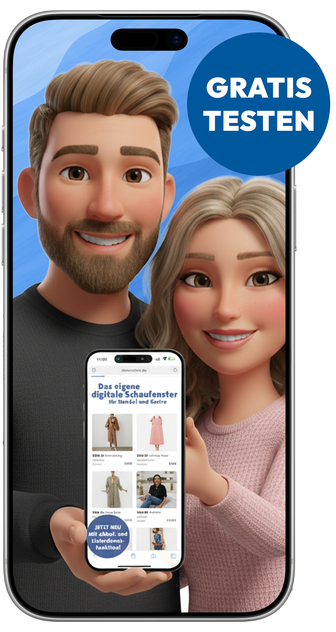 Screenshot einer Geschäftsseite in der mobilen Ansicht